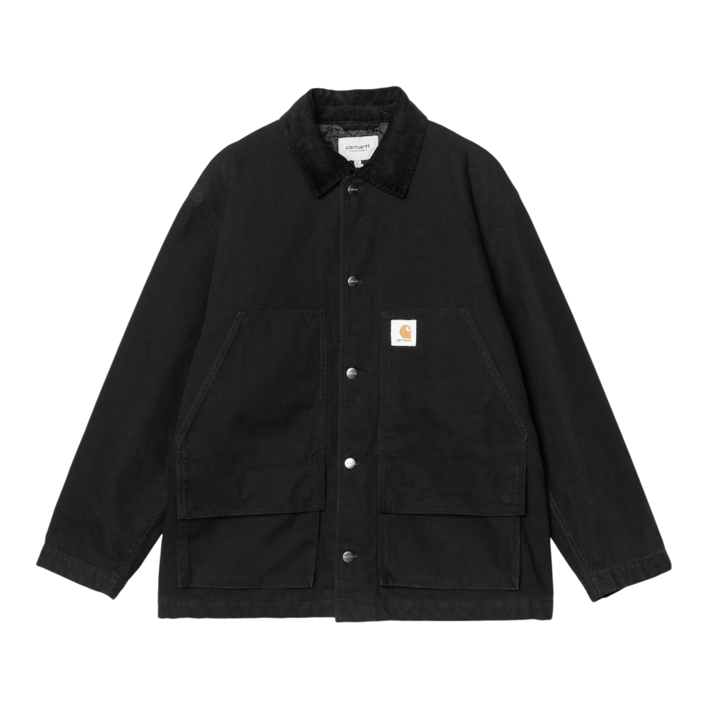 Carhartt WIP Landers Coat - Black / Black, Stone Washed