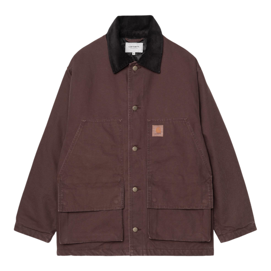 Carhartt WIP Landers Coat - Palisander / Black, Stone Washed