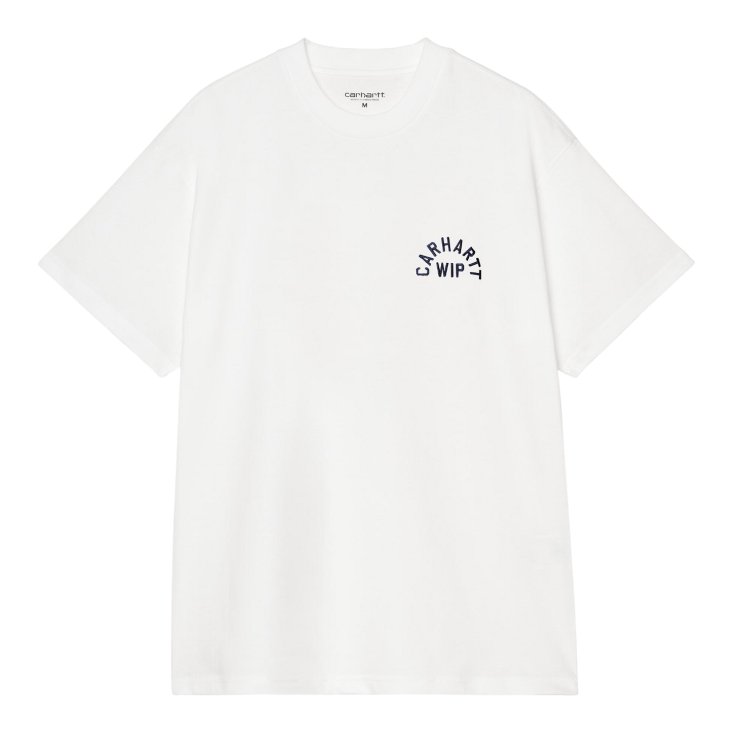 Carhartt WIP S/S Arch Script T-Shirt - White / Dark Navy