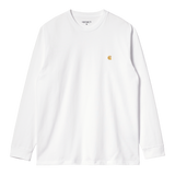 Carhartt WIP L/S Chase T-Shirt - White / Gold