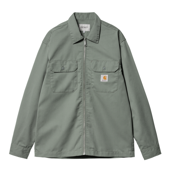 Carhartt WIP L/S Craft Zip Shirt - Smoke Green Rinsed