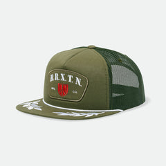 Brixton Peace Shield MP Trucker Hat, Olive Surplus