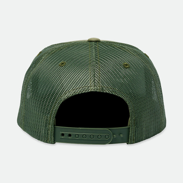 Brixton Peace Shield MP Trucker Hat, Olive Surplus