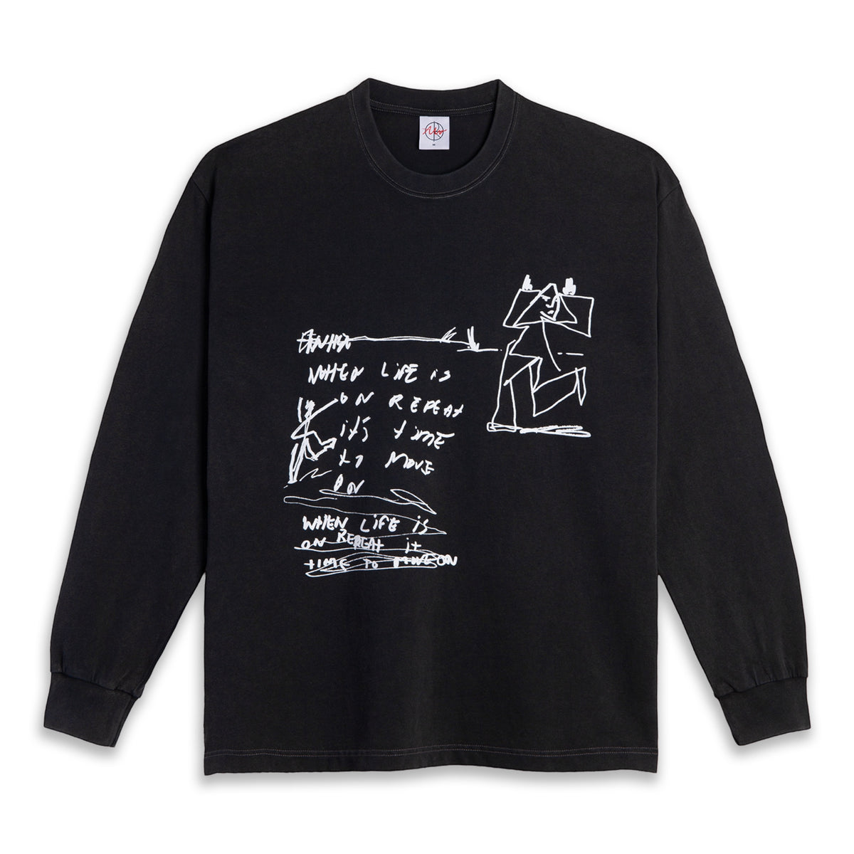 Polar Skate Co - On Repeat Long Sleeve - Silver Black