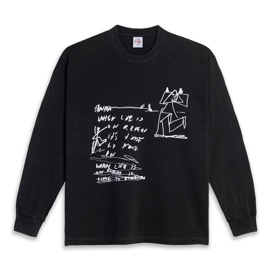 Polar Skate Co - On Repeat Long Sleeve - Silver Black
