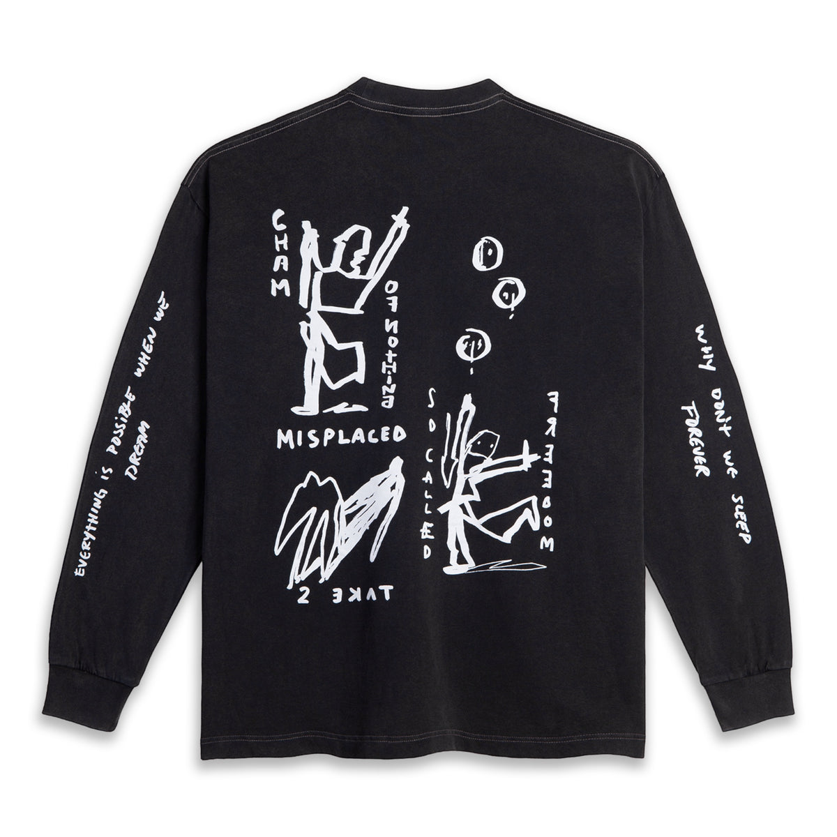Polar Skate Co - On Repeat Long Sleeve - Silver Black