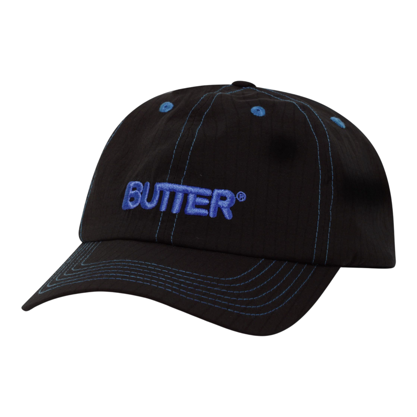 Butter Goods - Nylon Rounded Logo 6 Panel Cap - Black