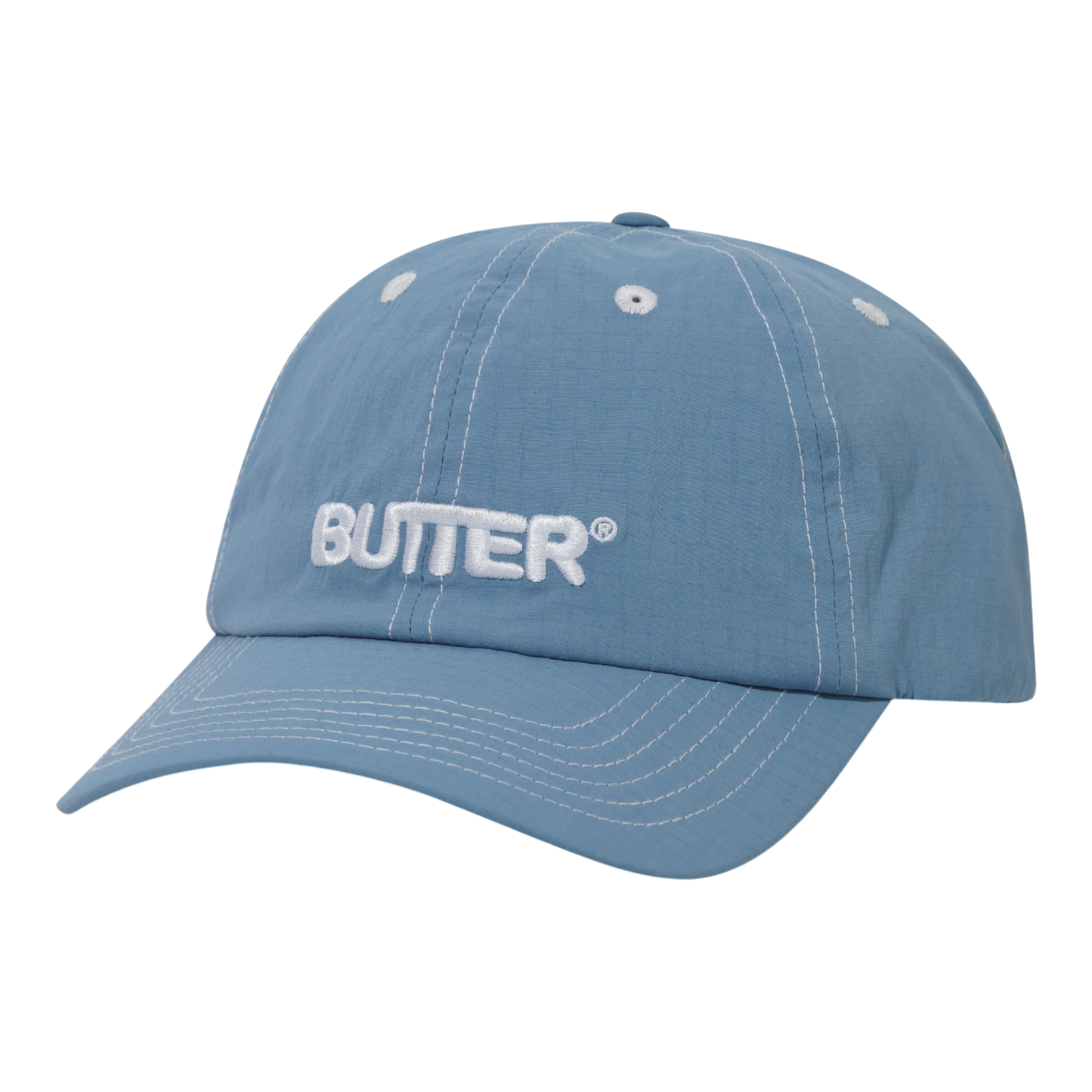 Butter Goods - Nylon Rounded Logo 6 Panel Cap - Sky Blue