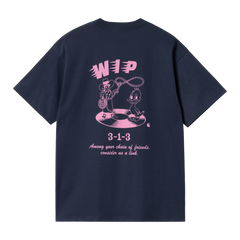 Carhartt WIP S/S Friendship T-Shirt - Air Force Blue / Light Pink