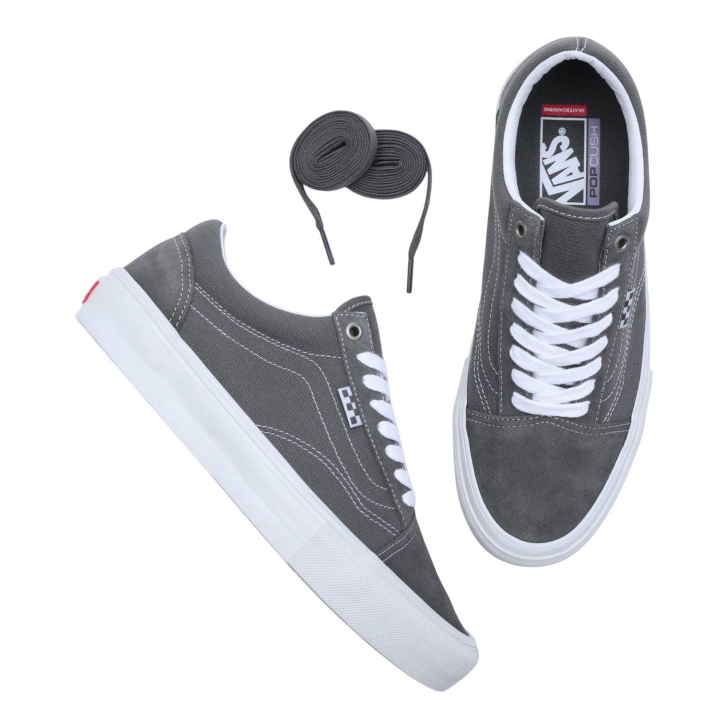 Vans Skate Old Skool Pro - Pewter/True White