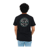 Brixton Crest II S/S T-Shirt - Black / Off White / Jade