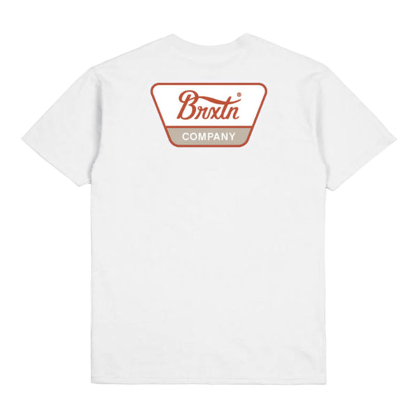 Brixton Linwood S/S T-Shirt - White / Burnt Red / Beige