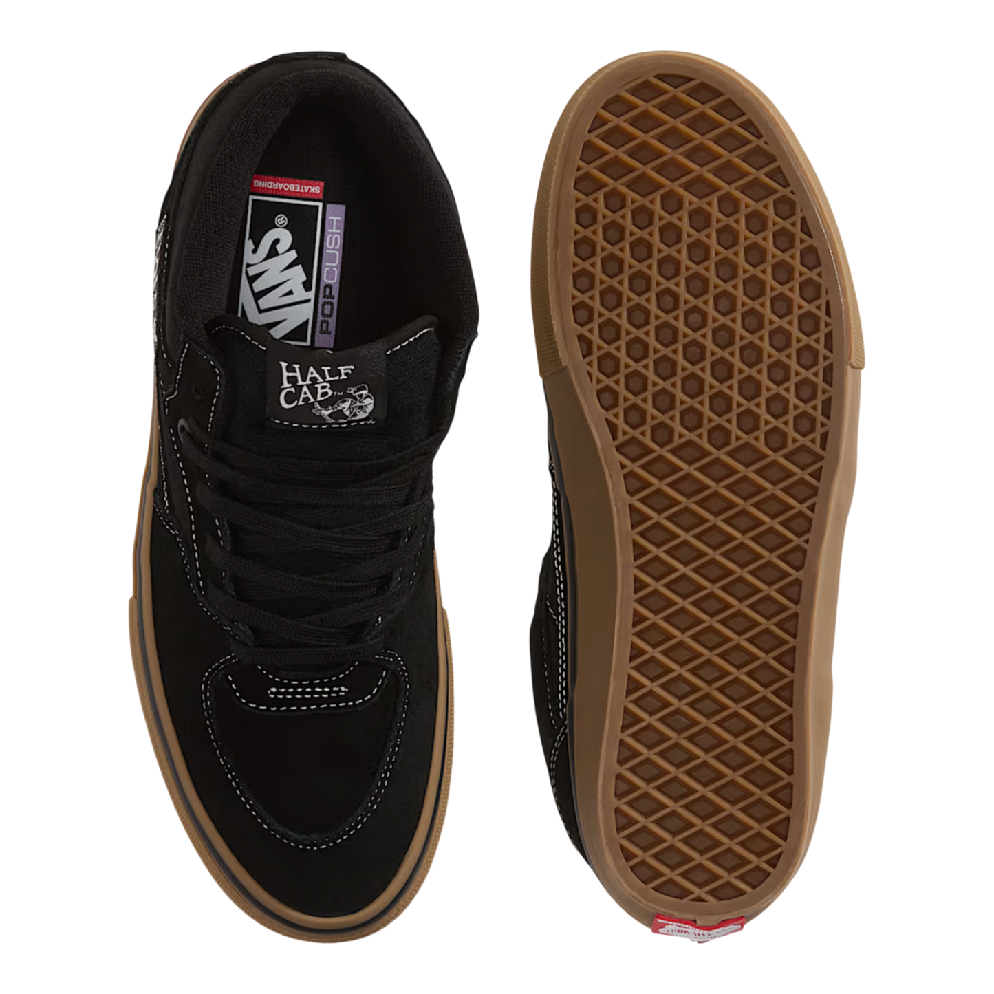 Vans Skate Half Cab Shoes - Black / Gum / White