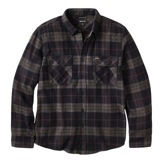 Brixton - Bowery L/S Flannel - Black / Charcoal