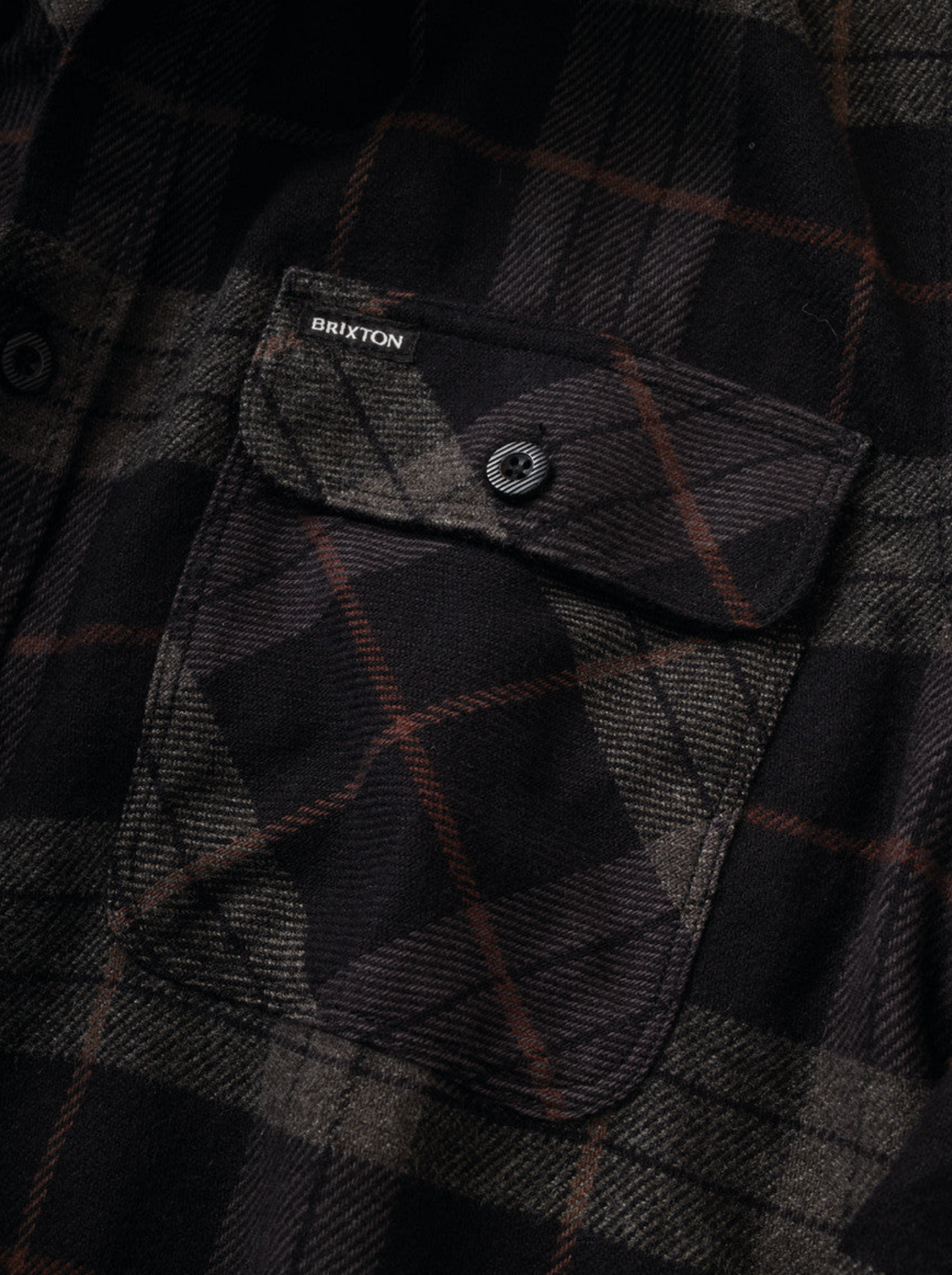 Brixton - Bowery L/S Flannel - Black / Charcoal