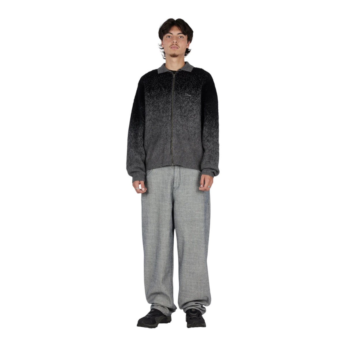 Dime MTL Mohair Double Knit Zip - Black / Charcoal