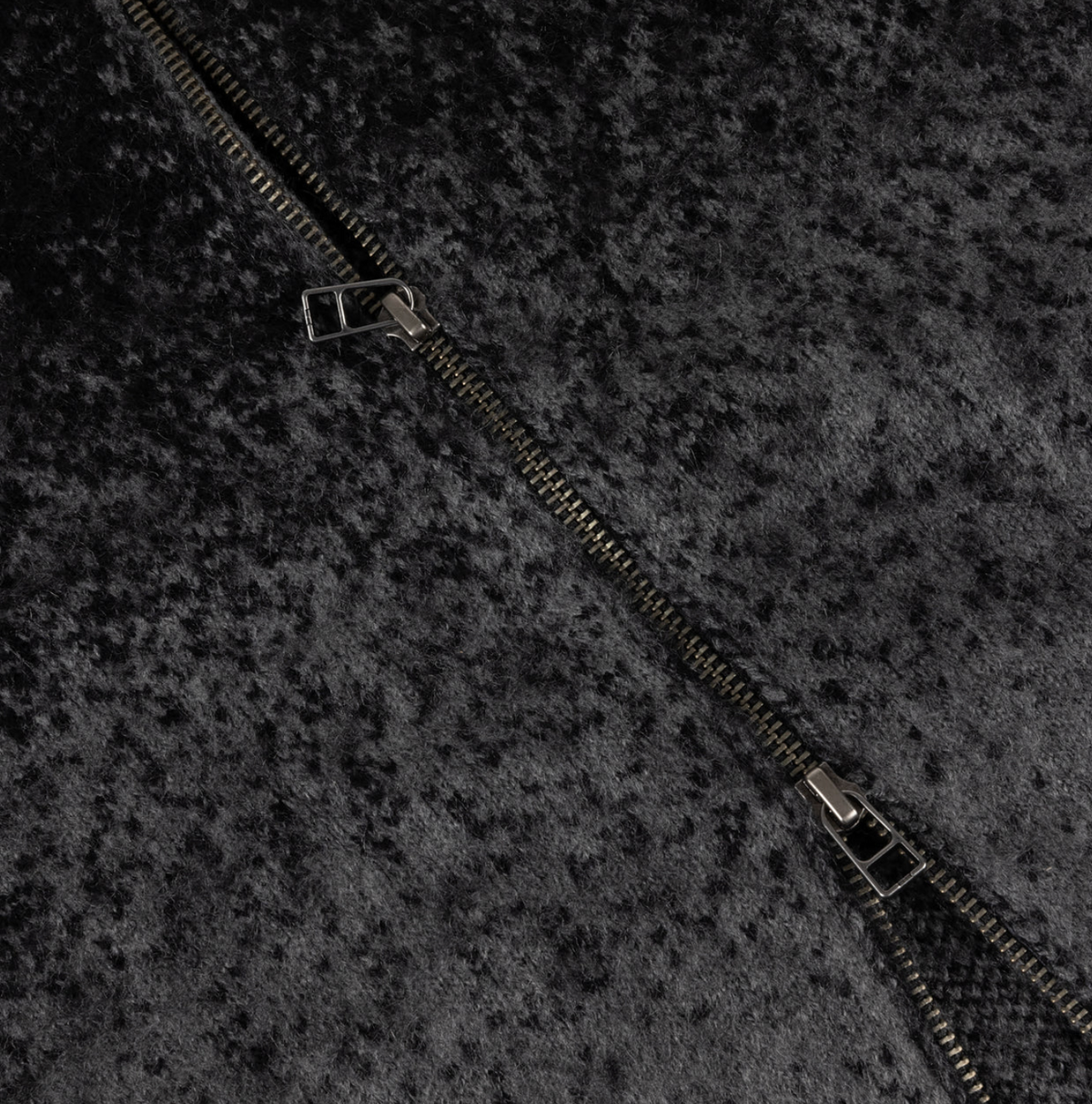 Dime MTL Mohair Double Knit Zip - Black / Charcoal