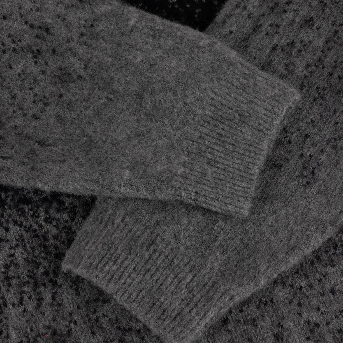 Dime MTL Mohair Double Knit Zip - Black / Charcoal
