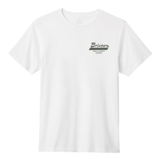 Brixton Township S/S T-Shirt - White / Olive