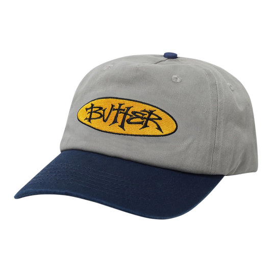 Butter Goods - Tide 6 Panel Cap - Washed Grey / Navy