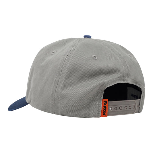 Butter Goods - Tide 6 Panel Cap - Washed Grey / Navy