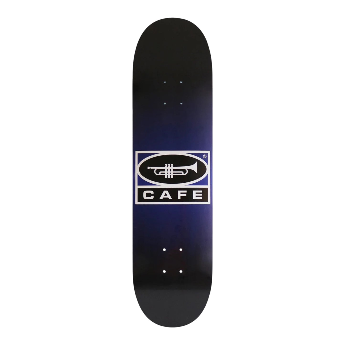 Skate Cafe Trumpet Logo Deck - 8.625" Navy/Black Fade