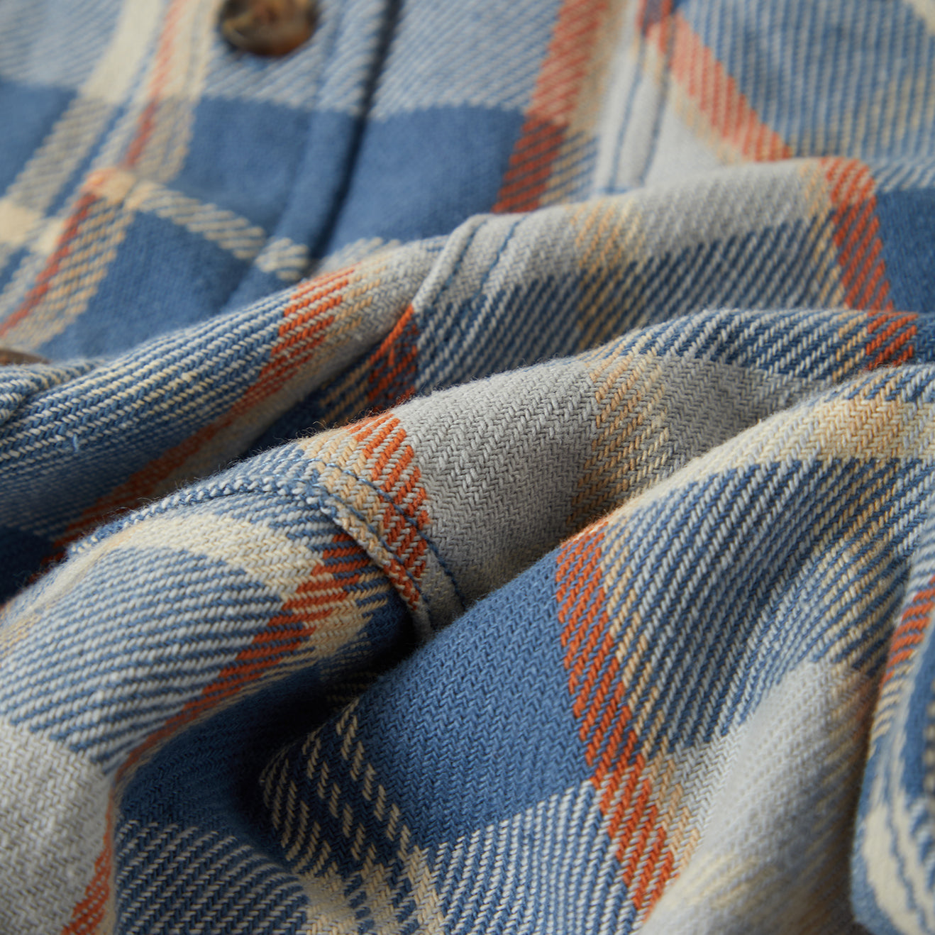 Brixton - Vintage Wash L/S Flannel - Blue / Soft Blue / Orange