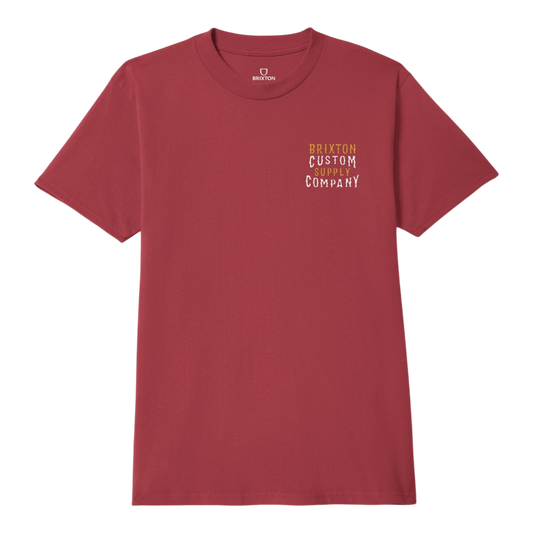 Brixton Wheaton S/S T-Shirt - Robust Red Worn Wash