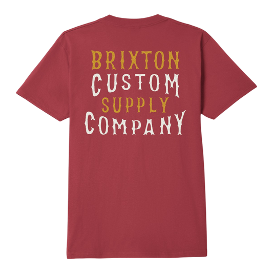 Brixton Wheaton S/S T-Shirt - Robust Red Worn Wash