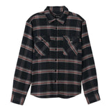 Brixton - Bowery Stretch Water Resistant L/S Flannel - Black/Charcoal/Barn Red