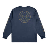 Brixton - Crest L/S Tee - Washed Navy / Olive Surplus / Antelope