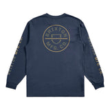 Brixton - Crest L/S Tee - Washed Navy / Olive Surplus / Antelope