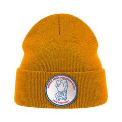 Serious Adult Tape And Print Beanie - Yellow