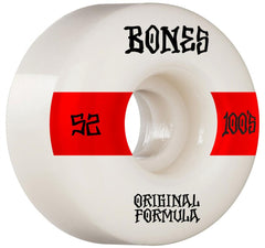 Bones Wheels 100's #14 V4 Wide 52mm - White
