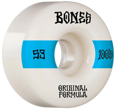 Bones Wheels 100's #14 V4 Wide 53mm - White