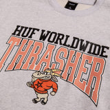 HUF x Thrasher Candlestick Crewneck - Athletic Heather