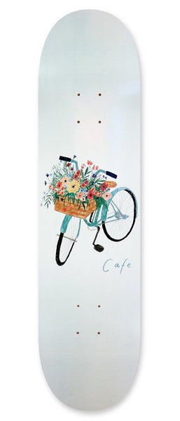 Skate Cafe Flower Basket (Grey) Deck - 8.0"