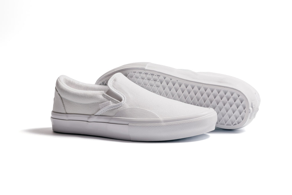Tumble white sales slip on vans