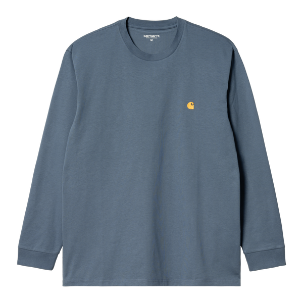 Carhartt WIP L/S Chase T-Shirt - Storm Blue/Gold