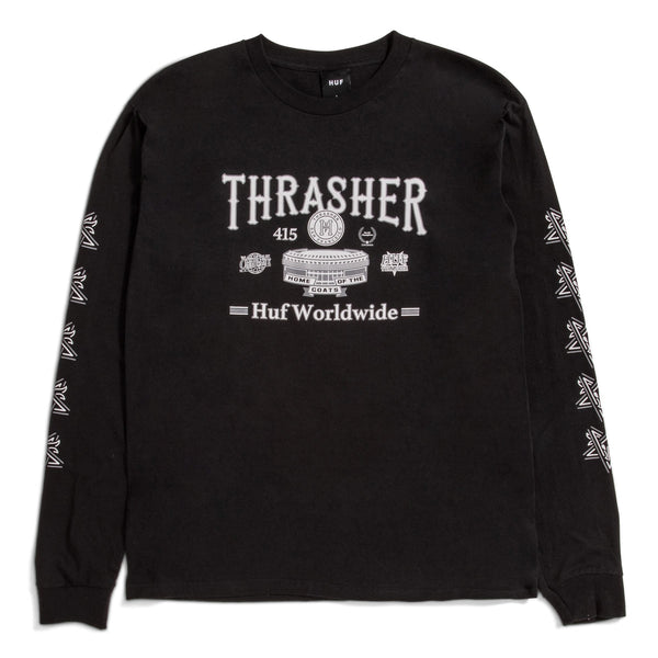 HUF x Thrasher Monteray L/S Tee - Black