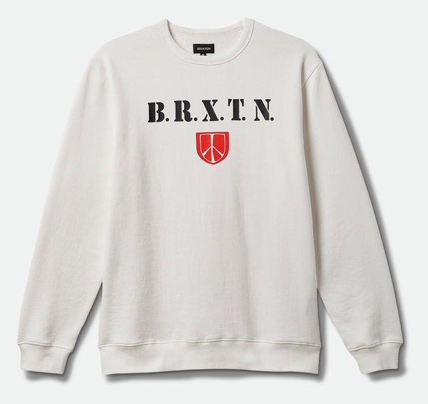 Brixton Peace Shield Crew - Off White