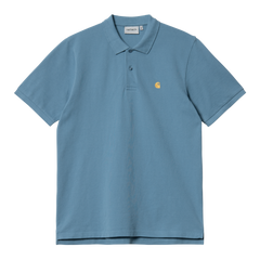 Carhartt WIP S/S Chase Pique Polo - Icy Water/Gold