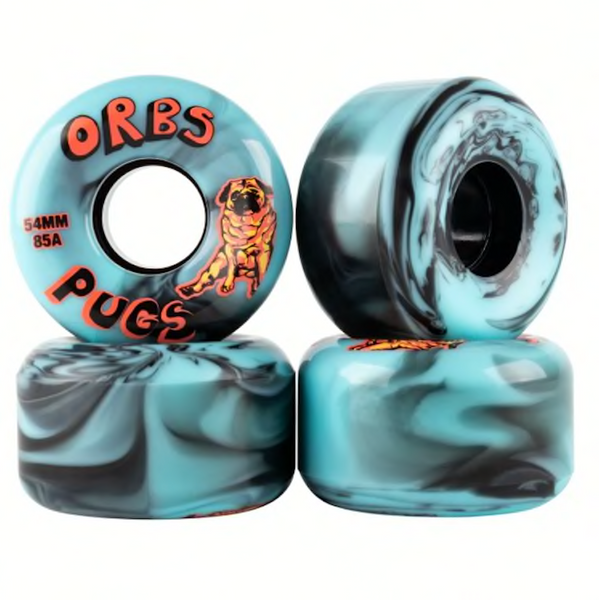 Orbs Pugs - Teal/Black Swirl Wheels - 54mm