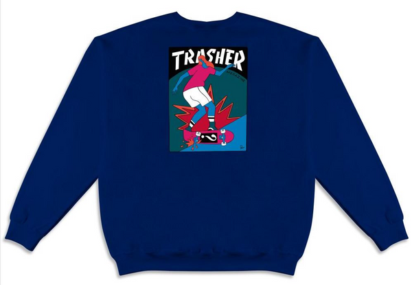 Thrasher x Parra Hurricane Crewneck - Navy Blue