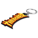 Thrasher Flame Logo Keychain - Black Yellow