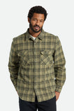 Brixton - Bowery Heavy Weight L/S Flannel - Military Olive/Black