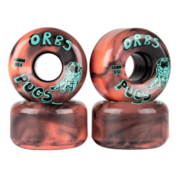Orbs Pugs - Coral/Black Swirl Conical Wheels - 56mm